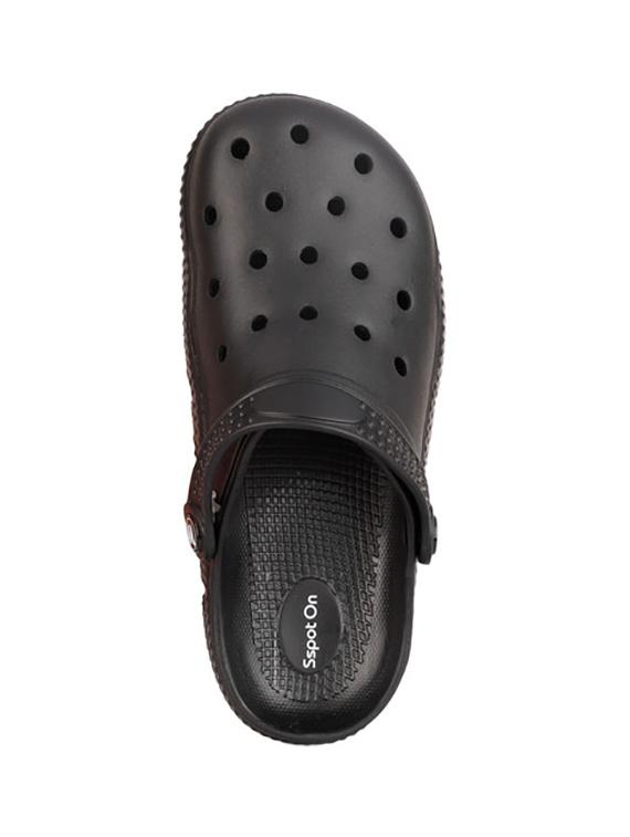 men solid black clog - 20458631 - Standard Image - 3