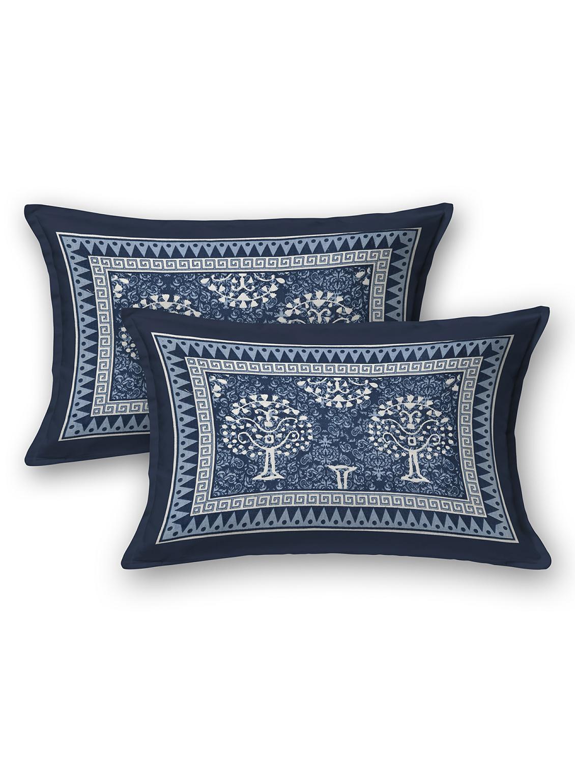 jaipuri hand printed double bedsheet with two pillow covers - 20458712 - Standard Image - 3