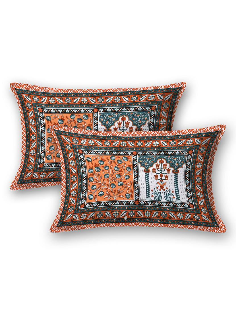 jaipuri hand printed double bedsheet with two pillow covers - 20458734 - Standard Image - 3