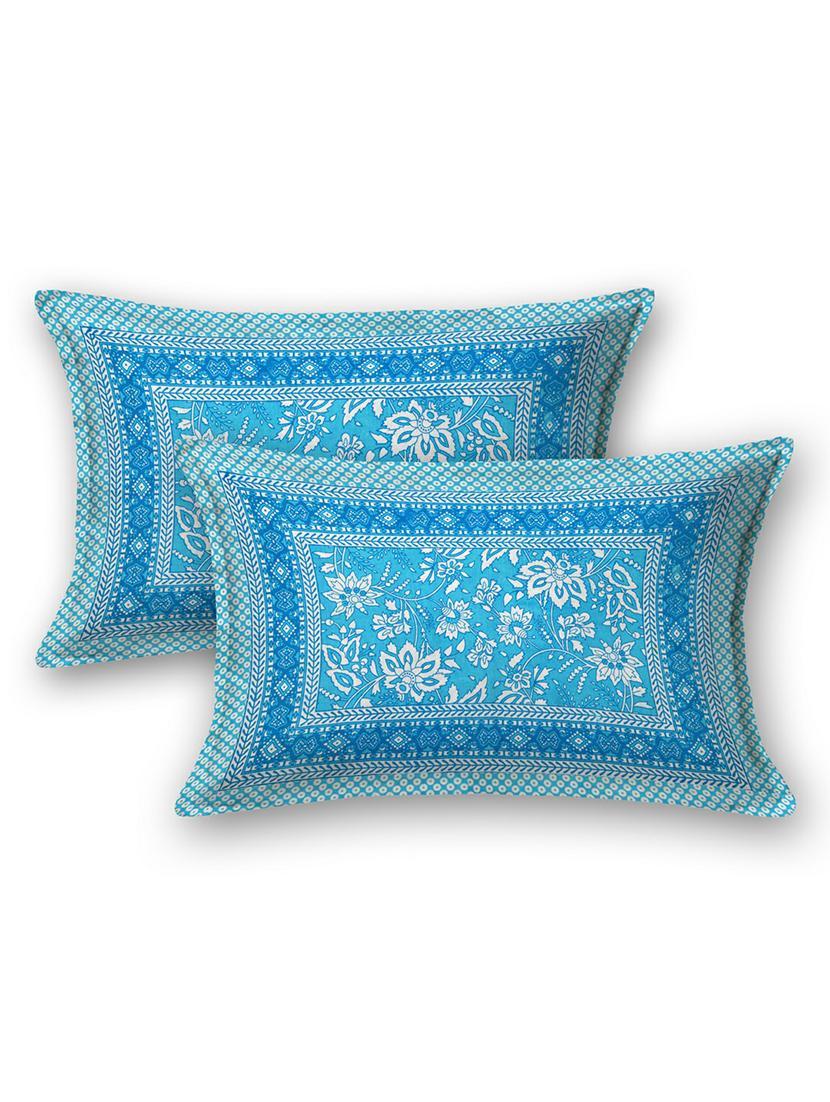 jaipuri hand printed double bedsheet with two pillow covers - 20458741 - Standard Image - 3