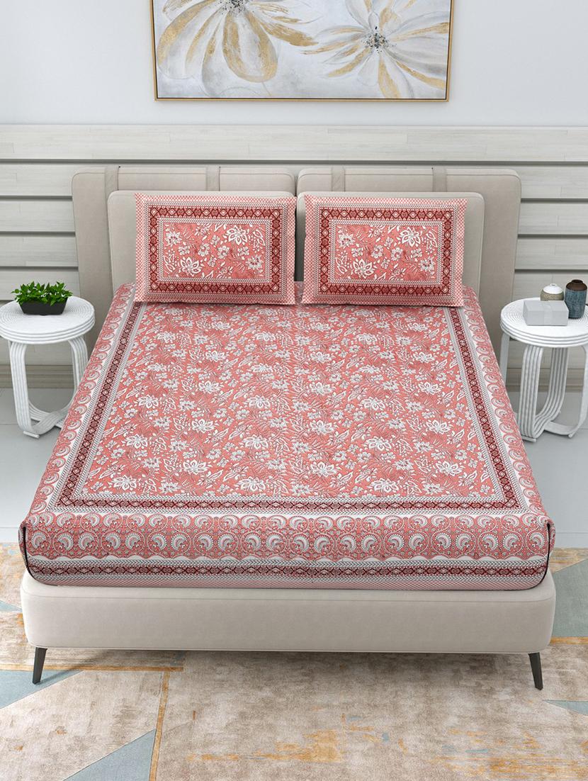 jaipuri hand printed double bedsheet with two pillow covers - 20458743 -  Zoom Image - 0