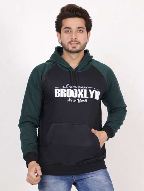 men hooded chest printed sweatshirt - 20458986 - Standard Image - 0