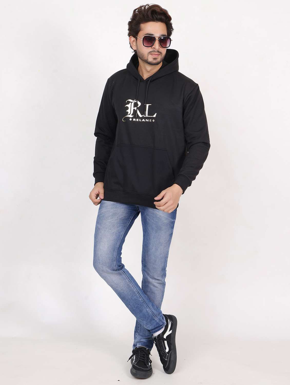 men hooded chest printed sweatshirt - 20458988 - Standard Image - 3