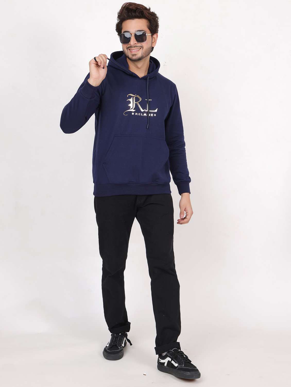 men hooded chest printed sweatshirt - 20458989 - Standard Image - 3