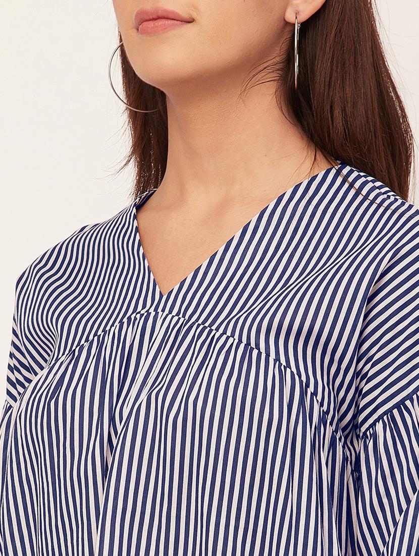 blue striped long sleeves regular top - 20459158 - Standard Image - 5