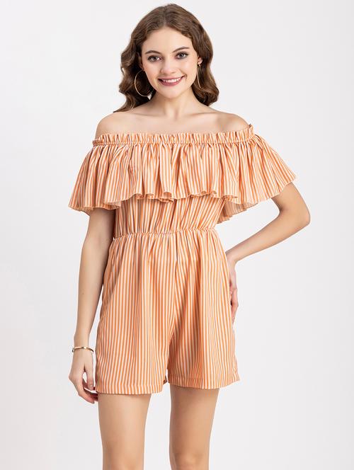 orange and white stripes romper - 20459162 -  Standard Image - 0