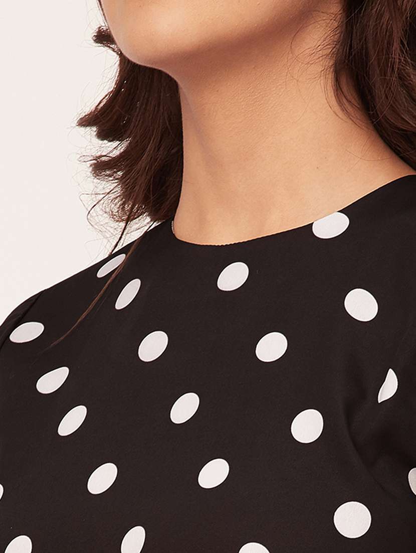 black polka dots layered dress - 20459346 -  Standard Image - 5
