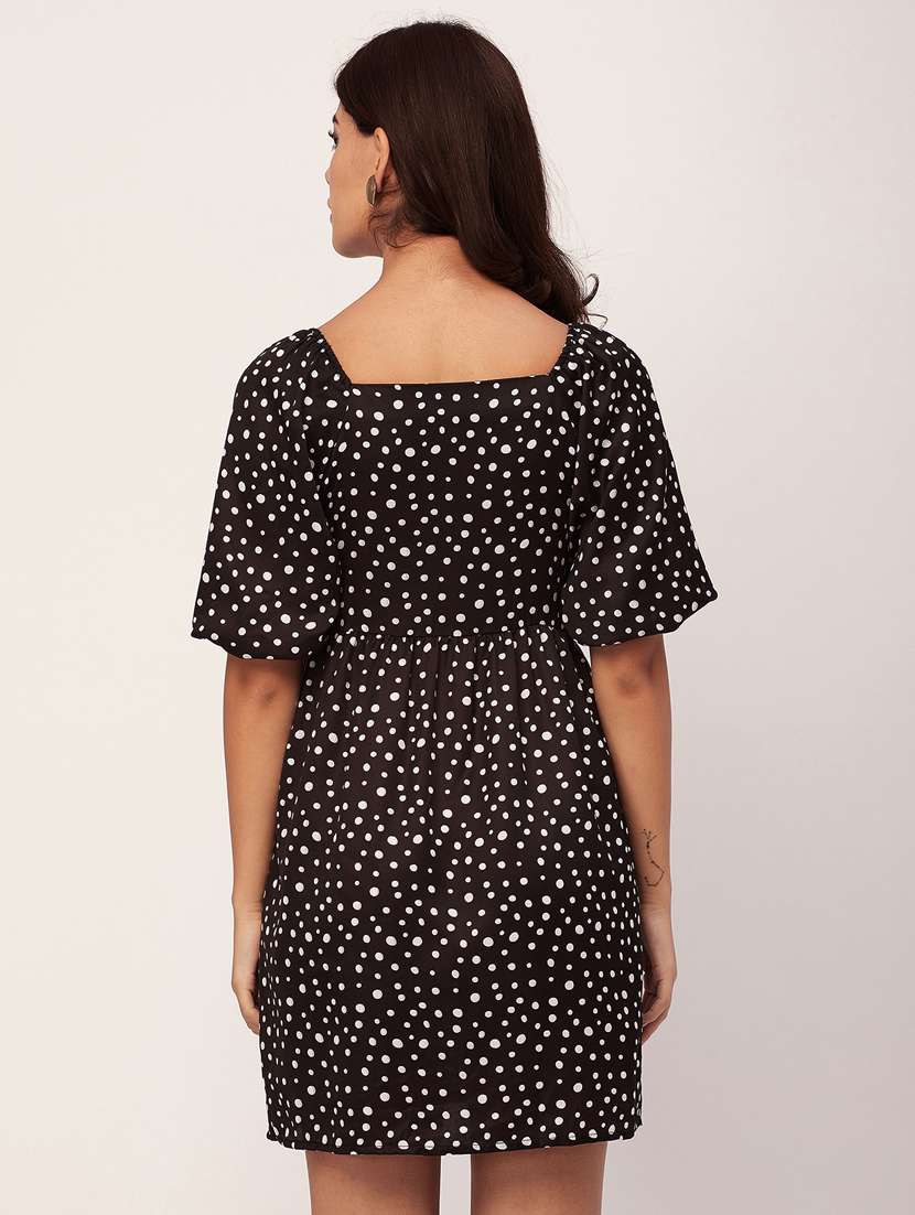 black polka dots a-line dress - 20459347 -  Standard Image - 3