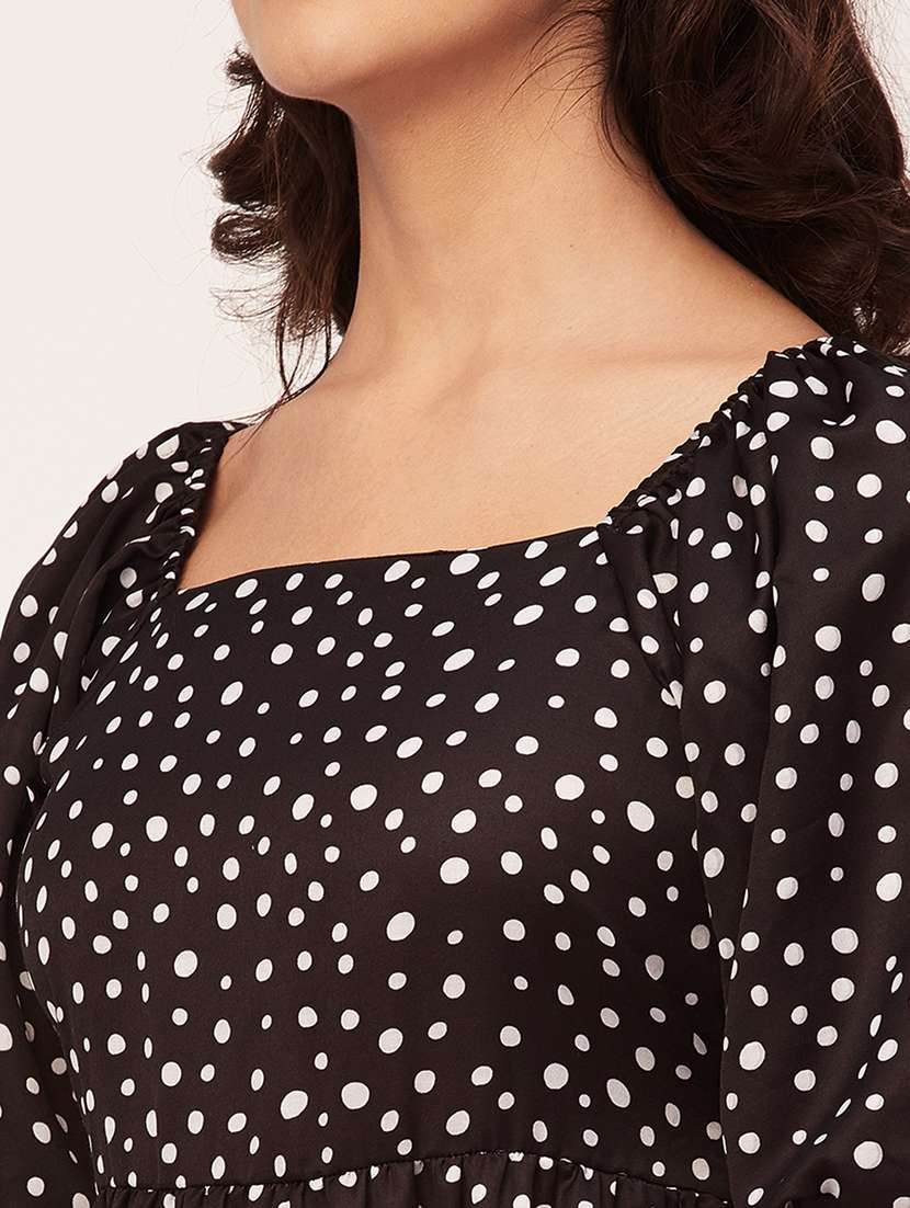 black polka dots a-line dress - 20459347 -  Standard Image - 5