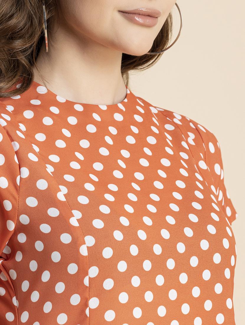 orange polka dots asymmetric dress - 20459350 - Standard Image - 5