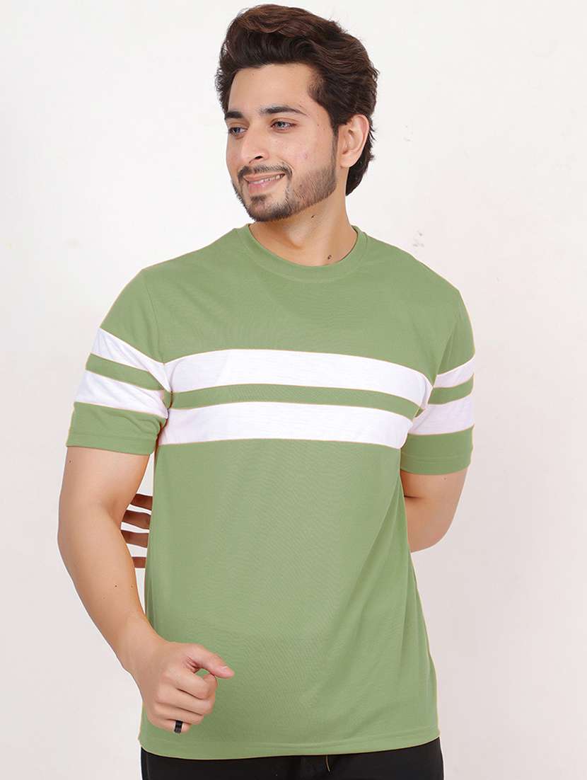 men round neck color block regular t-shirt - 20459416 -  Zoom Image - 0