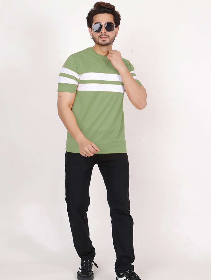 men round neck color block regular t-shirt - 20459416 - Standard Image - 3