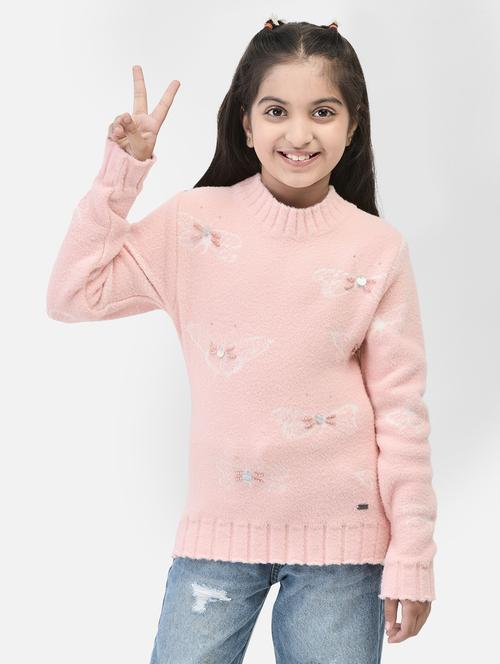 girls printed embellished pullover - 20459439 - Standard Image - 0