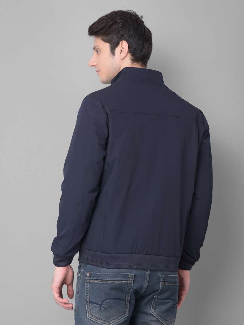 Men Navy Blue Nylon Casual Jacket - 20459450 -  Standard Image - 3