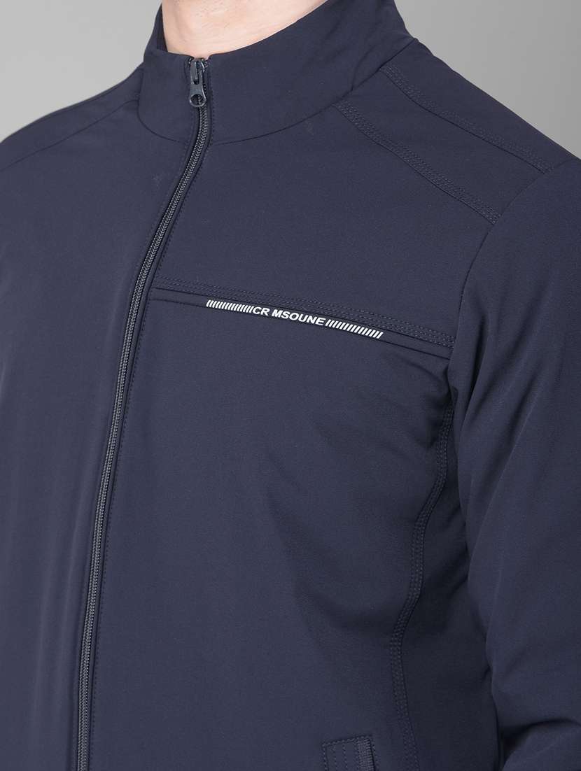 Men Navy Blue Nylon Casual Jacket - 20459450 -  Standard Image - 5