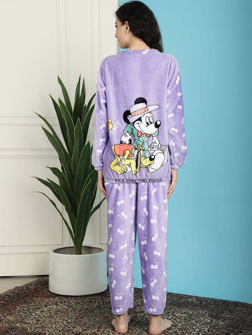 lavender graphic print pyjama nightwear set - 20467782 - Standard Image - 3