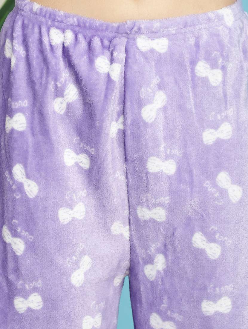 lavender graphic print pyjama nightwear set - 20467782 - Standard Image - 5