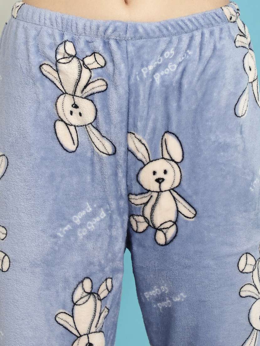 blue graphic print pyjama nightwear set - 20467784 -  Standard Image - 5