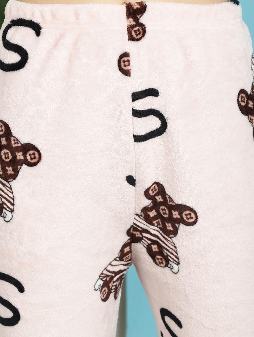 grey self designed pyjama nightwear set - 20467790 - Standard Image - 5