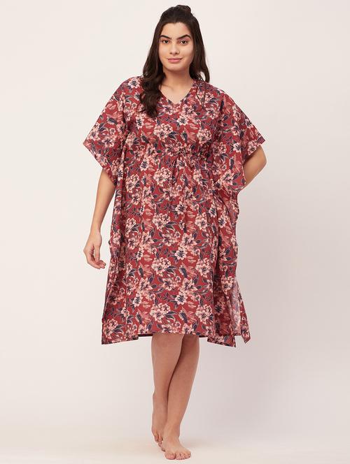 women floral print kaftan nighty - 20468198 - Standard Image - 0