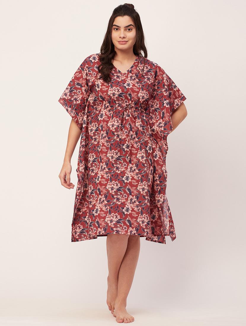 women floral print kaftan nighty - 20468198 - Zoom Image - 0