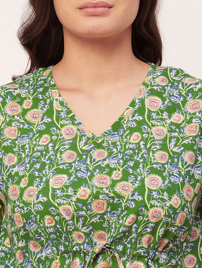 women printed round neck nighty - 20468199 -  Standard Image - 5