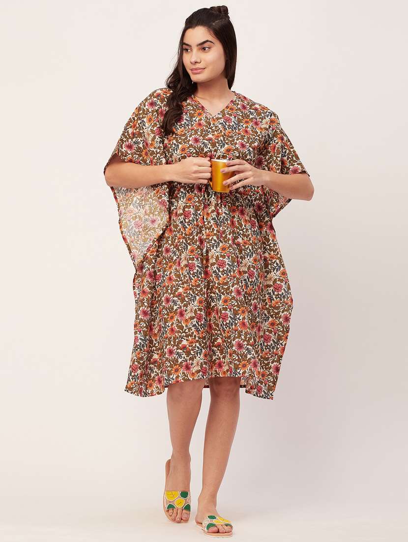 optic white floral print sleepshirt