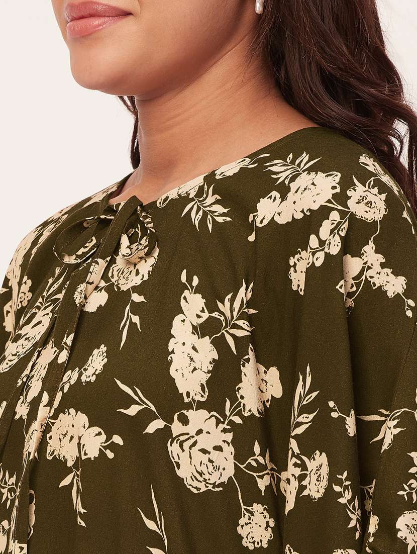 olive floral print maxi nighty - 20468209 - Standard Image - 5