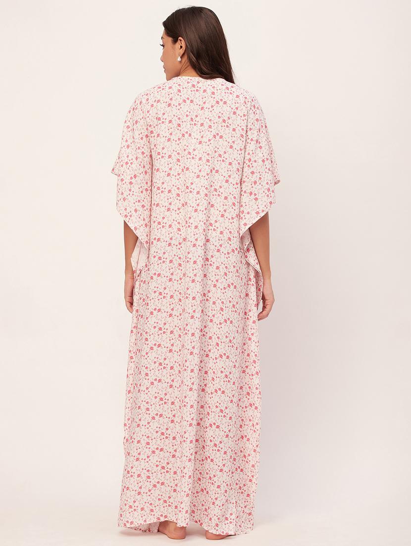 optic white floral print maxi nighty - 20468213 - Standard Image - 3