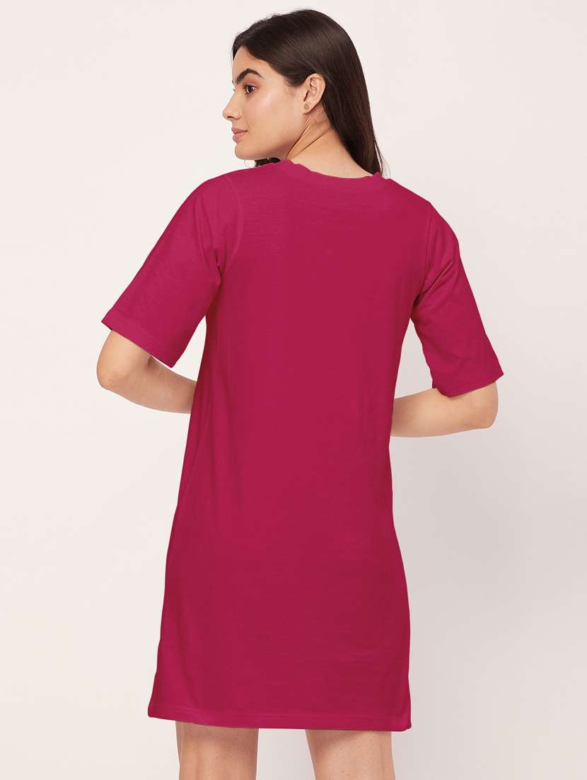 magenta solid sleepshirt - 20468216 -  Standard Image - 3