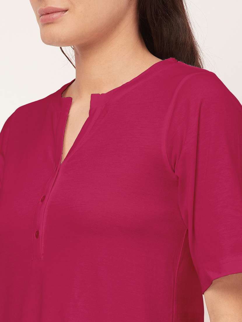 magenta solid sleepshirt - 20468216 -  Standard Image - 5