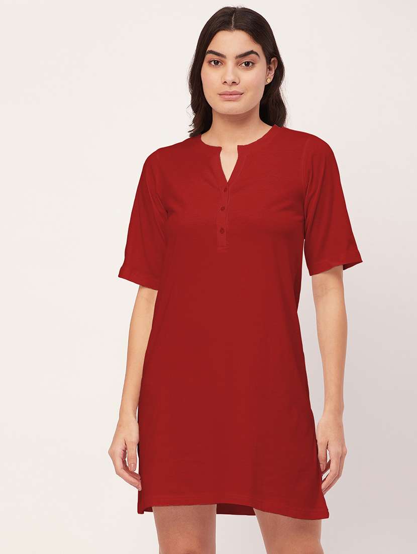 women solid color sleepshirt 