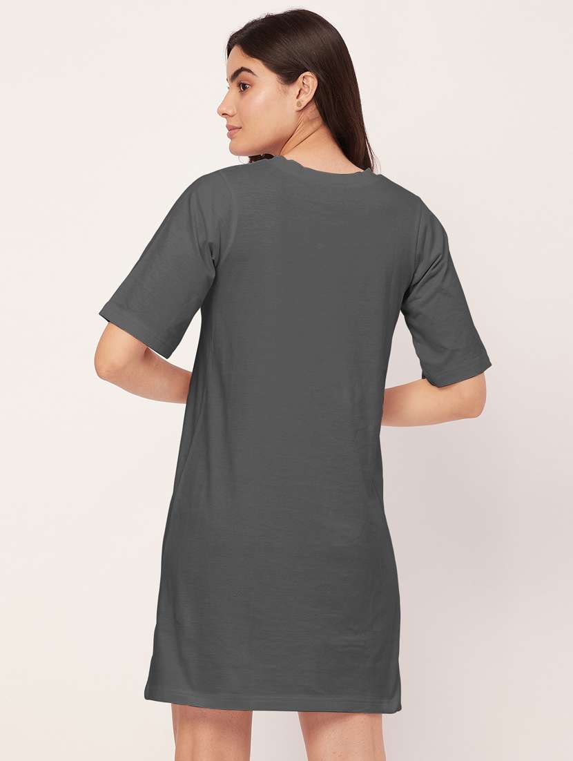 solid grey hosiery sleepshirt - 20468221 -  Standard Image - 3