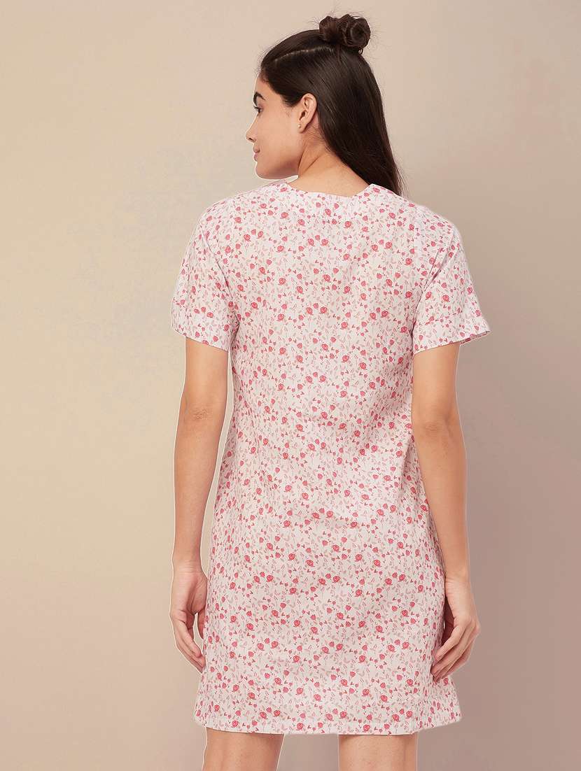 white floral print sleepshirt  - 20468224 -  Standard Image - 3
