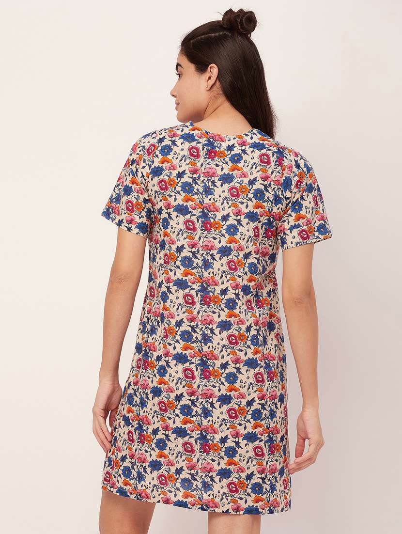 optic white floral printed sleepshirt  - 20468225 -  Standard Image - 3