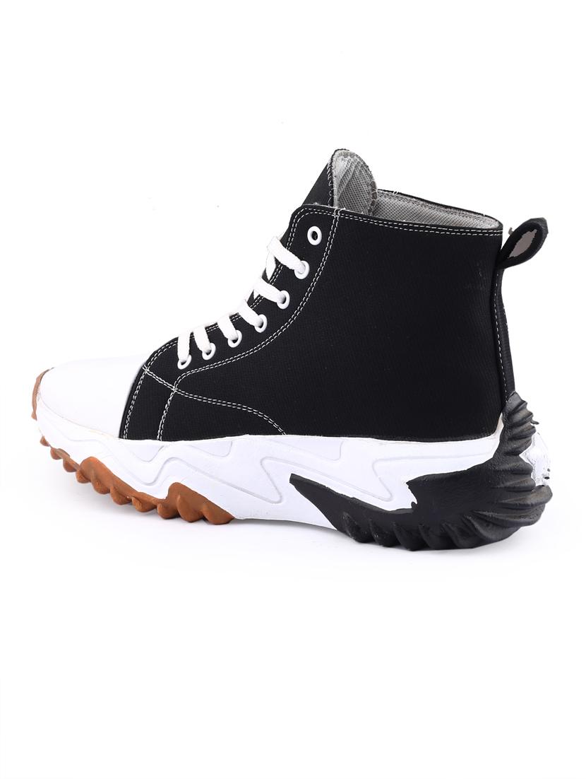 men solid black lace up sneaker - 20468322 - Standard Image - 3
