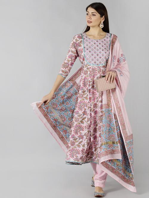 rosewater three quarter sleeve suit set - 20468693 - Standard Image - 0