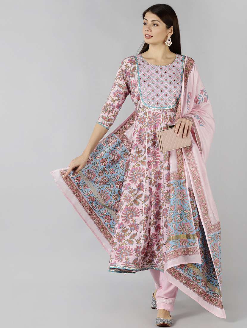 rosewater three quarter sleeve suit set - 20468693 - Zoom Image - 0