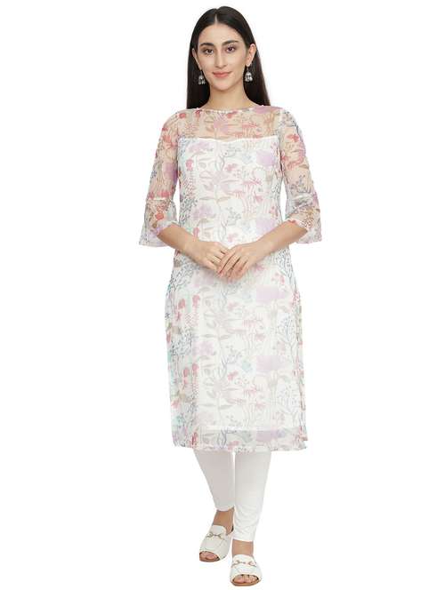 floral straight kurta - 20468812 - Standard Image - 0