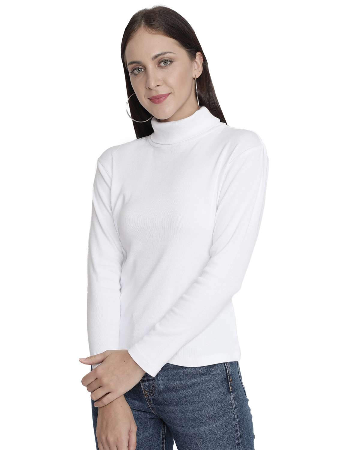 women white turtle neck pullover - 20469006 - Zoom Image - 0