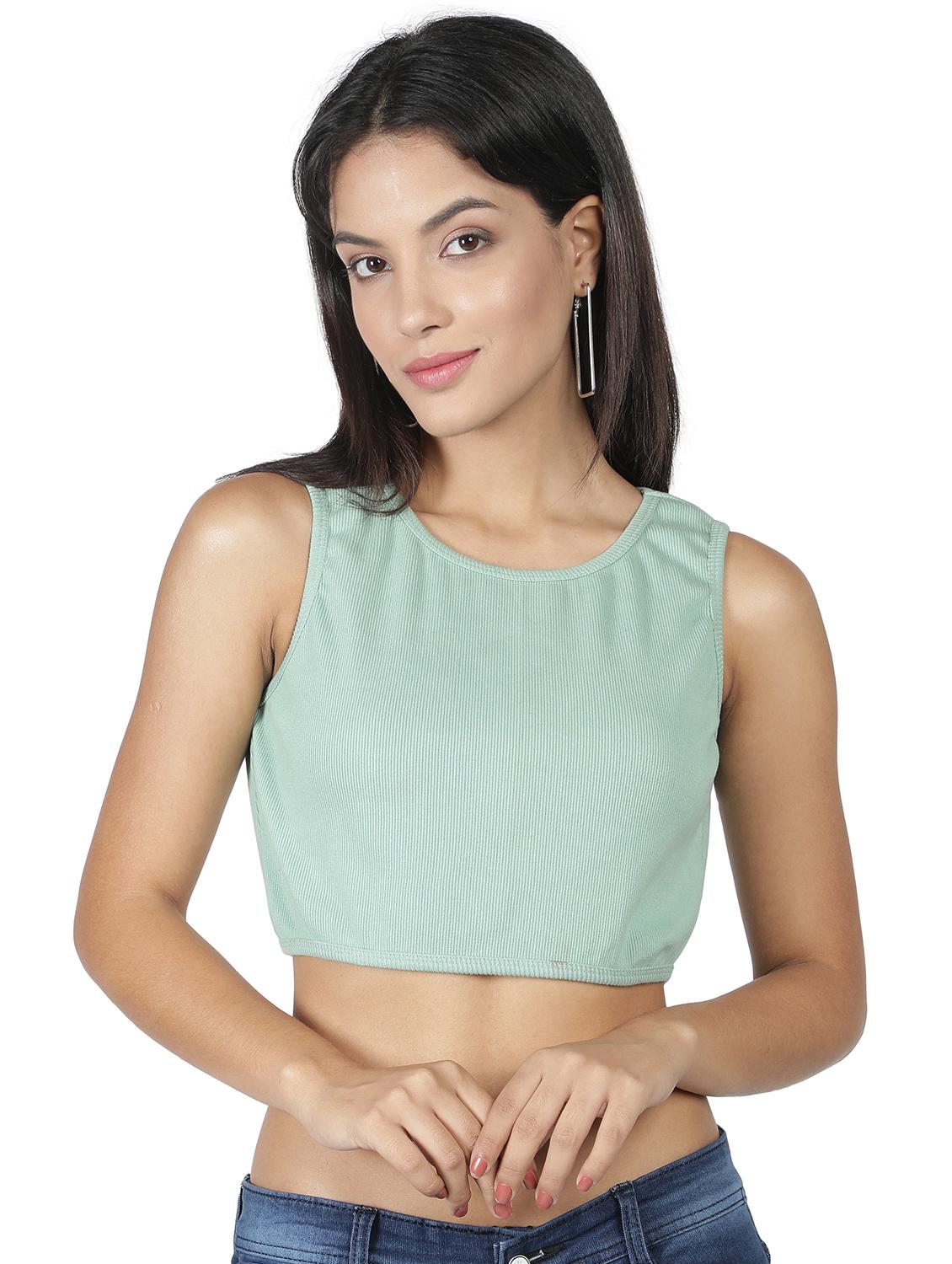 ai aqua solid sleeveless tank top - 20469160 - Zoom Image - 0