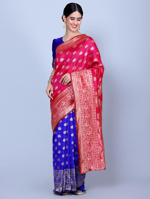 women's self design pink colored saree with blouse - 20469373 - Standard Image - 0