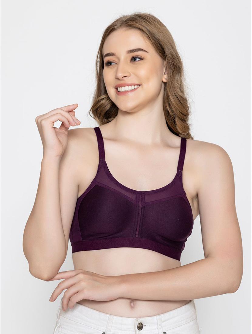 purple cotton blend regular bra - 20469636 - Zoom Image - 0
