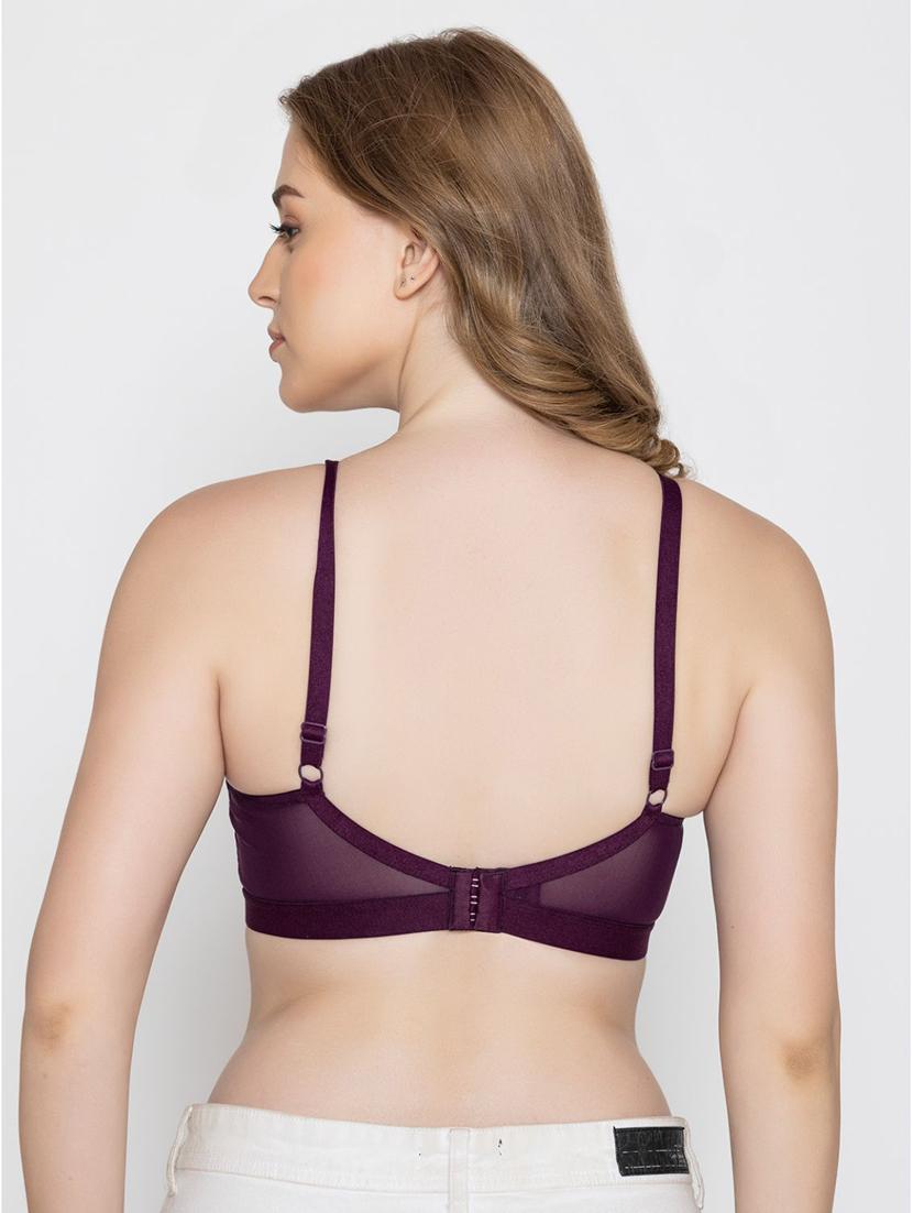 purple cotton blend regular bra - 20469636 - Standard Image - 3