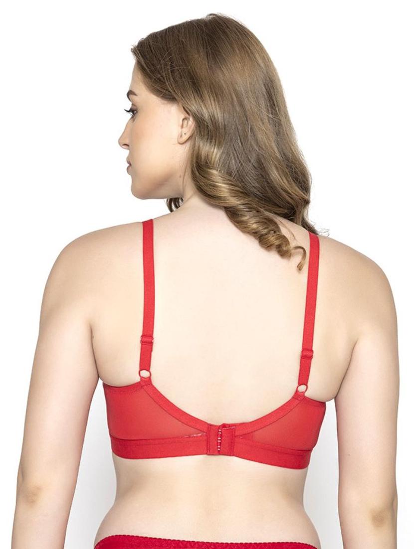 red cotton blend minimizer bra - 20469639 - Standard Image - 3