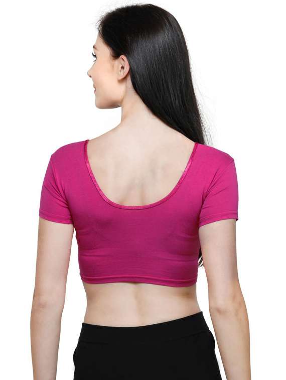 women pink solid stitched blouse - 20469663 - Standard Image - 3