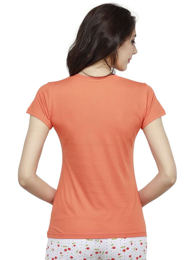 women's plain v neck t-shirt - 20469716 - Standard Image - 3