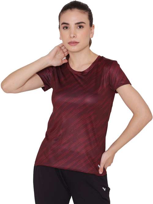 maroon printed regular t-shirt - 20469719 -  Standard Image - 0