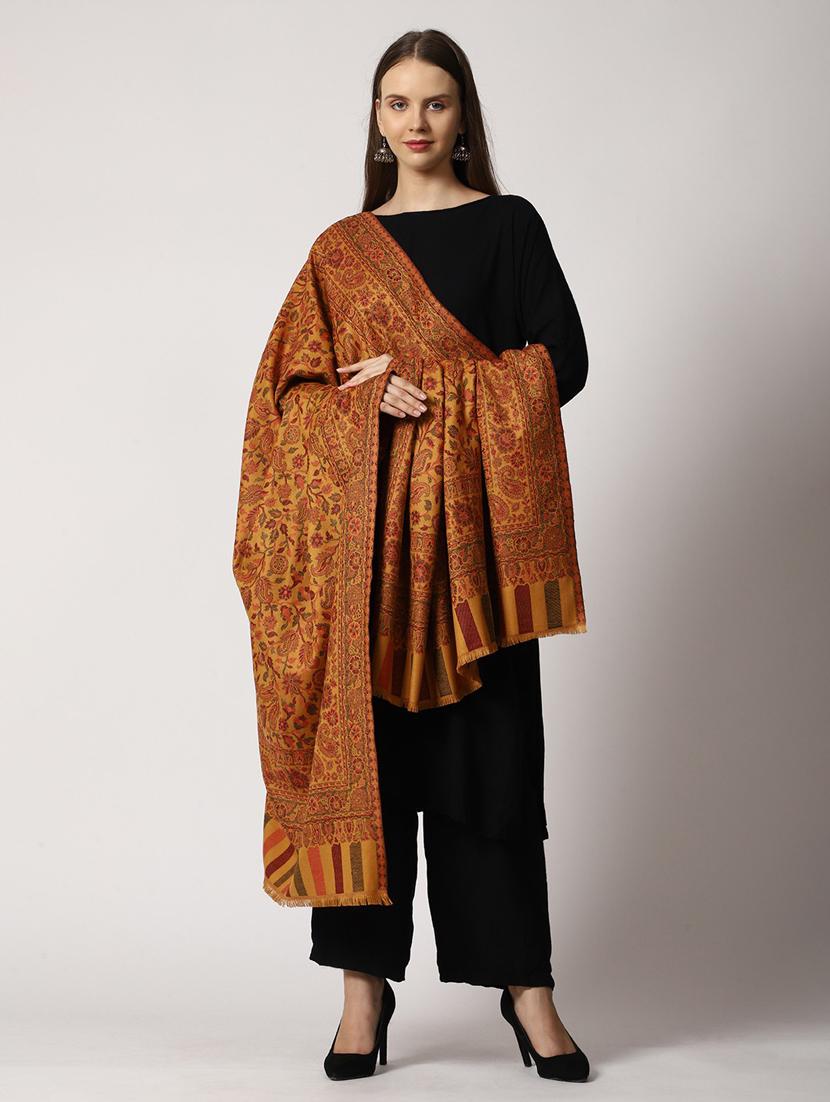 bronze wool self design shawl - 20470327 - Zoom Image - 0