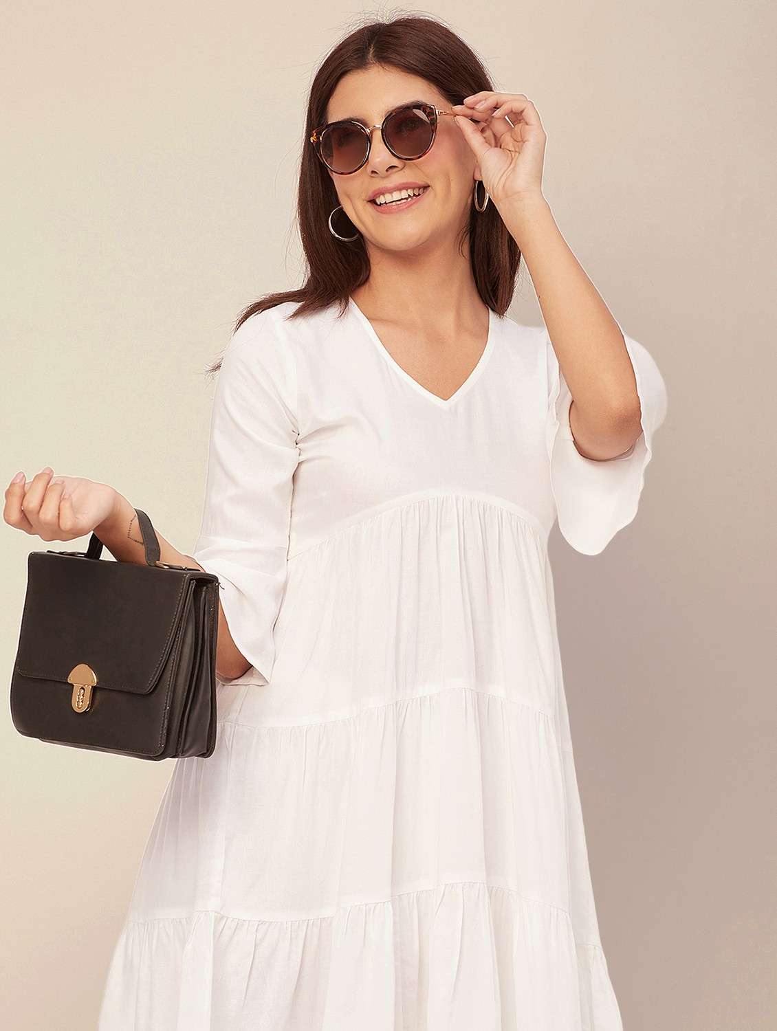 white solid tiered dress - 20473248 -  Standard Image - 3